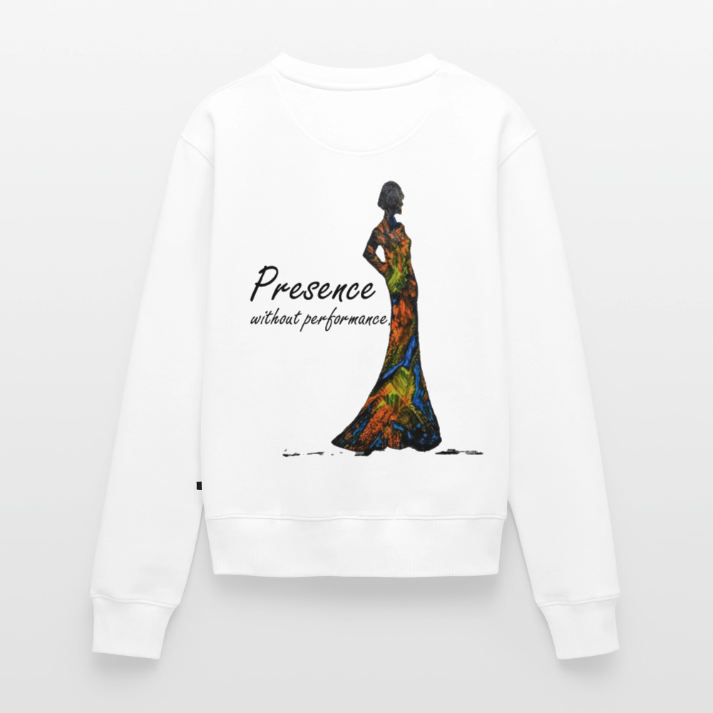 Frauen Pulli Presence Backprint - Weiß