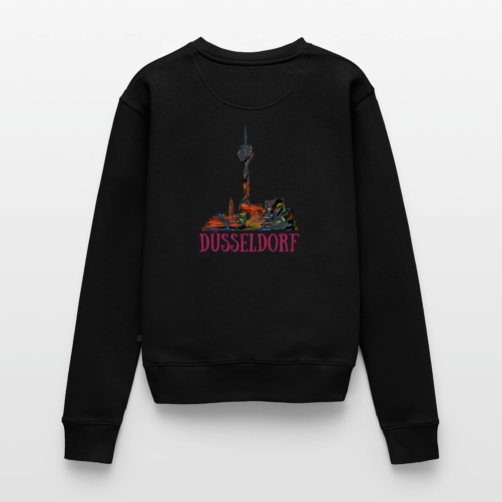 Frauen Pulli Düsseldorferskyline Backprint - Schwarz