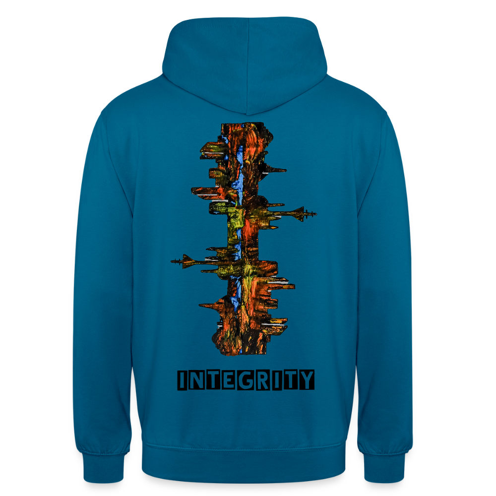Unisex Hoodie Düsseldorfer Skyline Backprint - Tiefseeblau