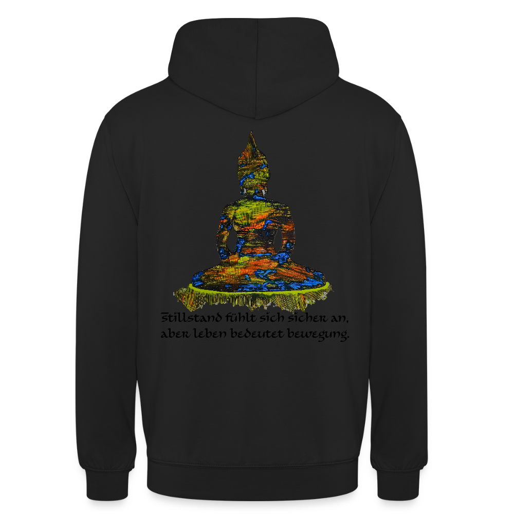 Unisex Hoodie Buddha Backprint - Schwarz