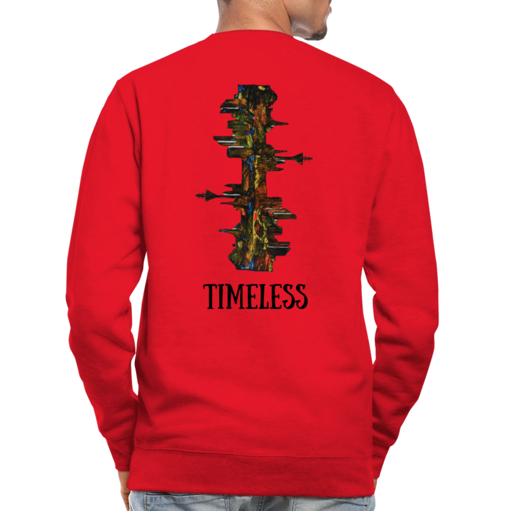 Unisex Pulli Düsseldorfer Skyline Backprint - Rot