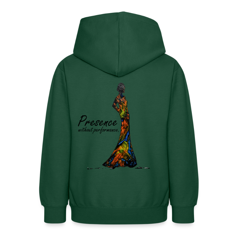 Teenager Hoodie Presence Backprint - Flaschengrün