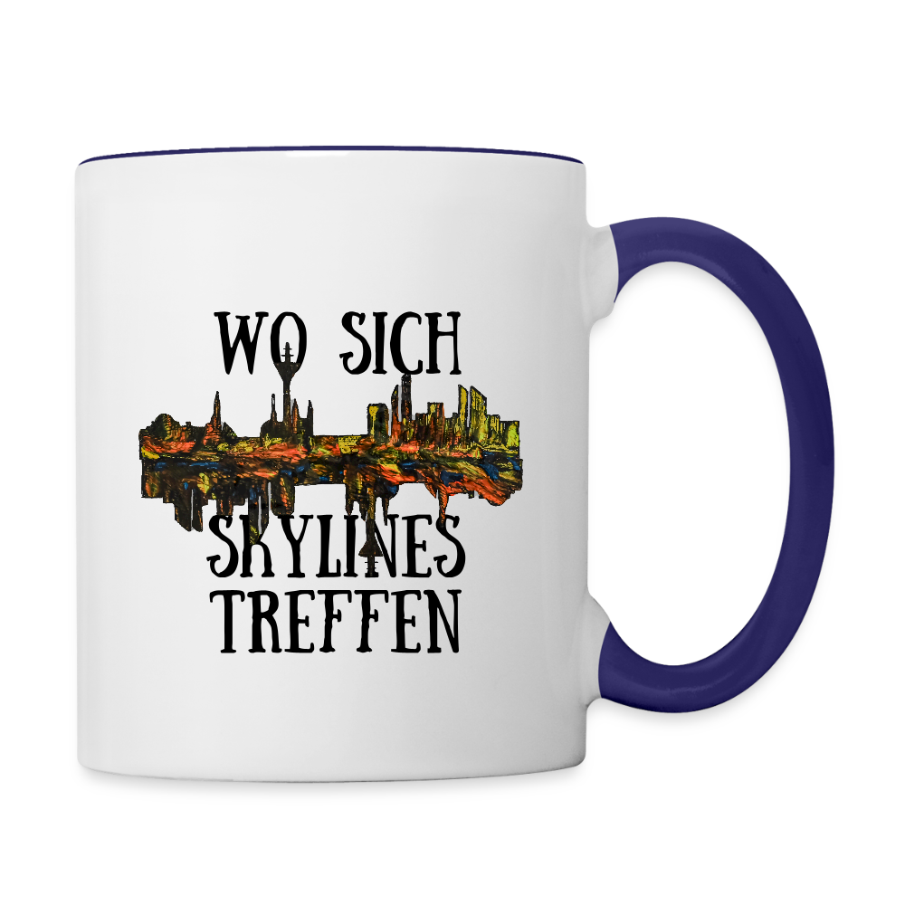 Tasse - Weiß/Kobaltblau