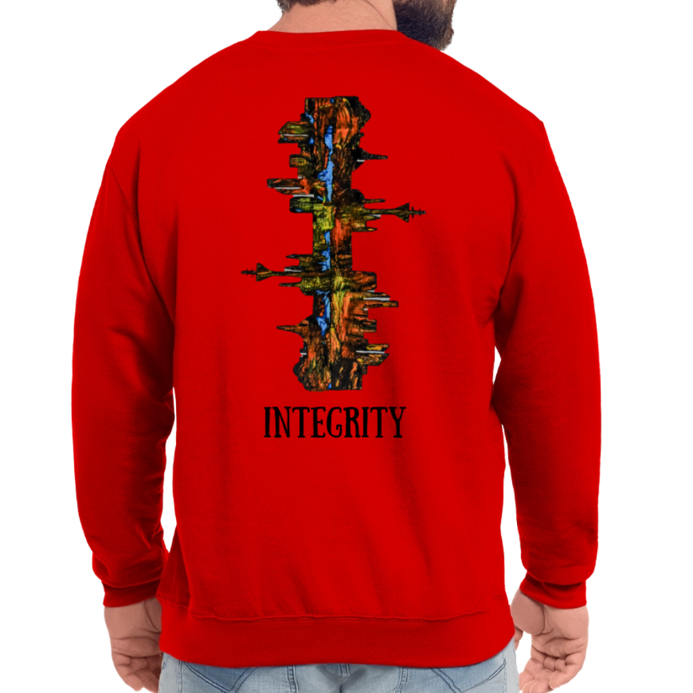 Unisex Pulli Düsseldorfer Skyline Backprint - Rot