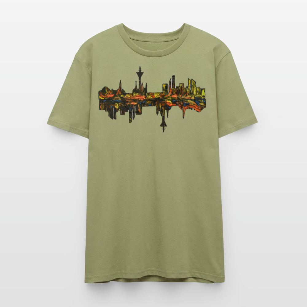 Unisex T-Shirt Düsseldorfer Skyline V.3 - Nebelgrün