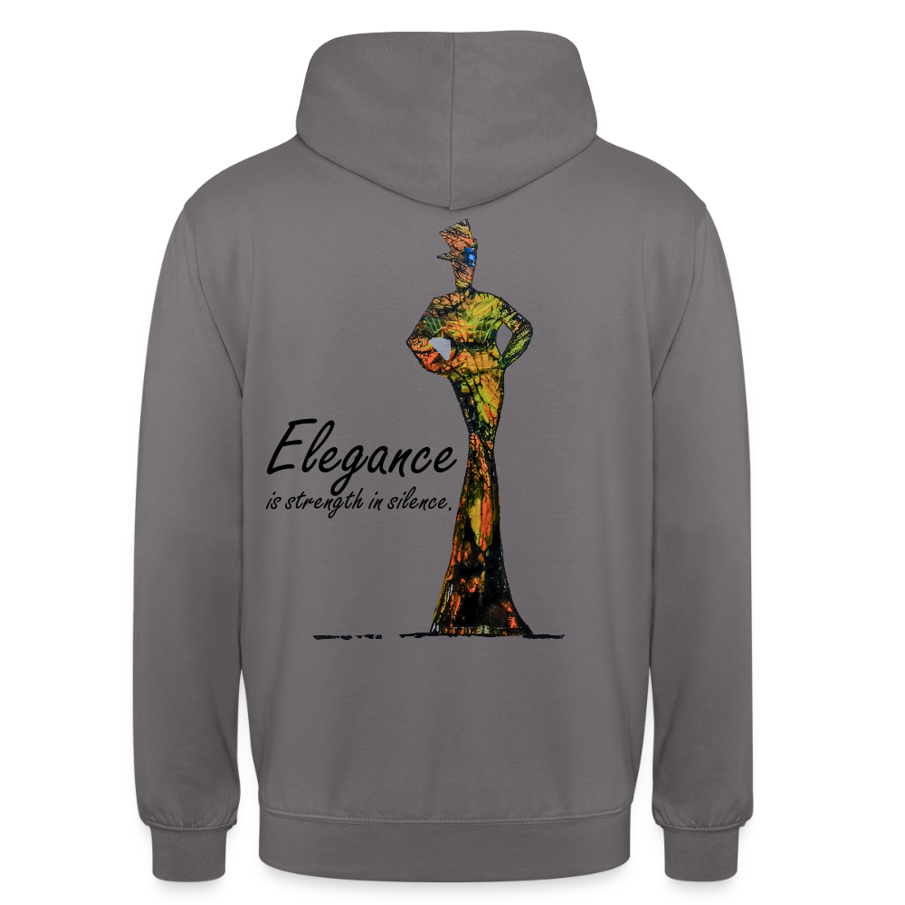 Unisex Hoodie Elegance Backprint - Mittelgrau