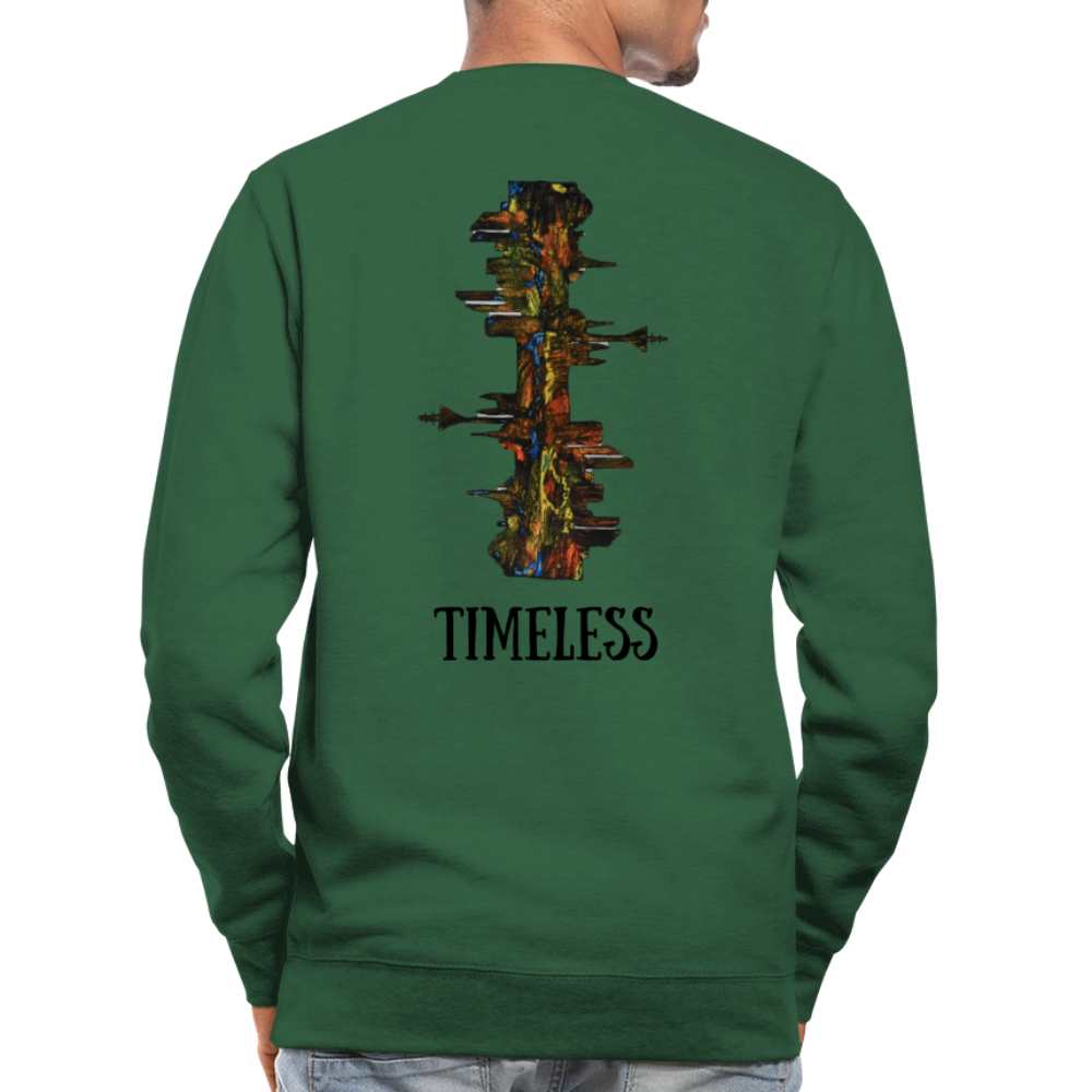 Unisex Pulli Düsseldorfer Skyline Backprint - Grün