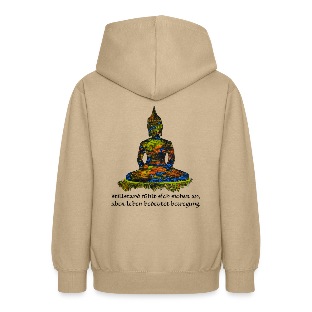Teenagers Hoodie Buddha Backprint - Sand