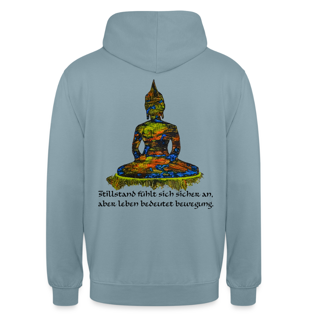 Unisex Hoodie Buddha Backprint - Nebelblau