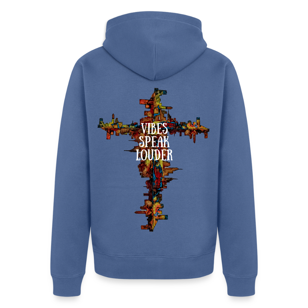 Männer Kapuzenjacke Frankfurter Skyline Backprint - Taubenblau