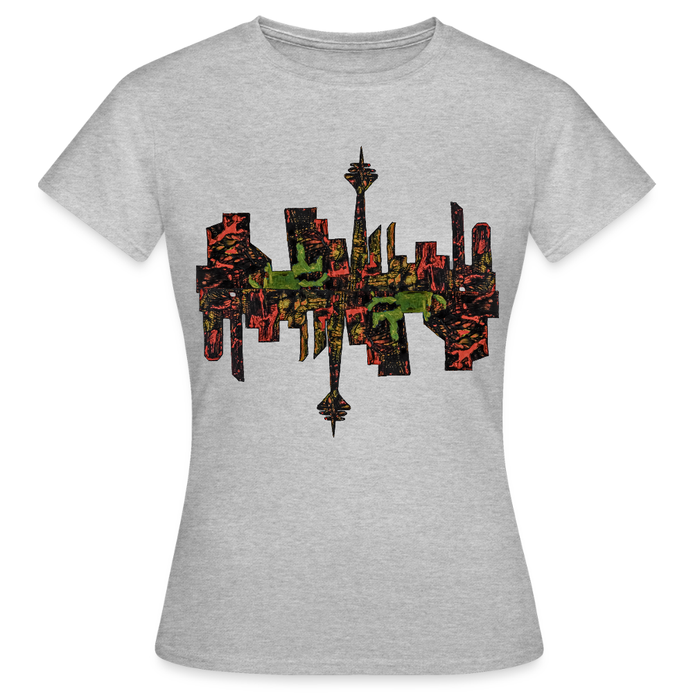 Frauen T-Shirt Düsseldorfer Skyline V.9 - Grau meliert