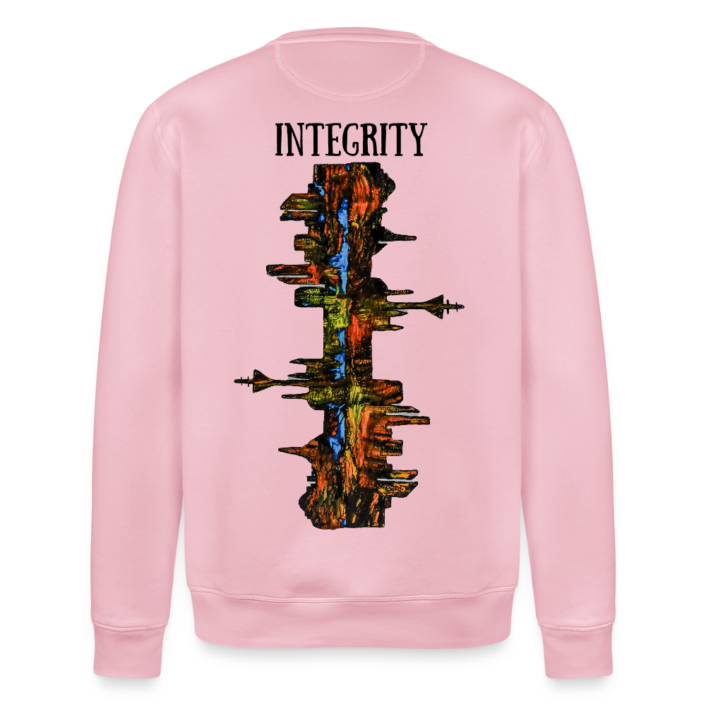 Unisex Bio Pulli Düsseldorfer Skyline Backprint - Hellrosa