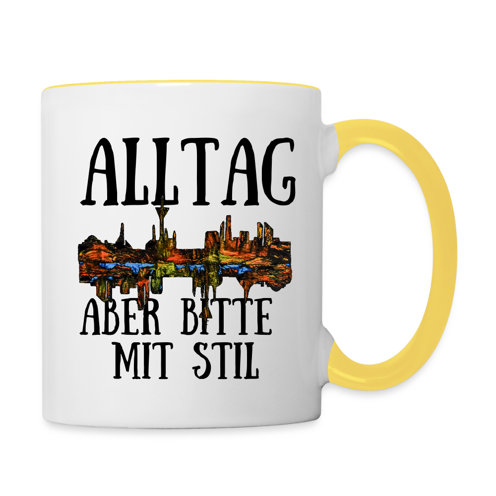 Tasse - Weiß/Gelb