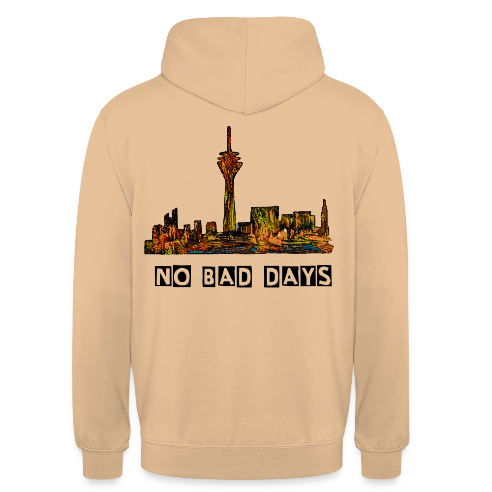Unisex Hoodie Düsseldorfer Skyline Backprint - Pfirsich