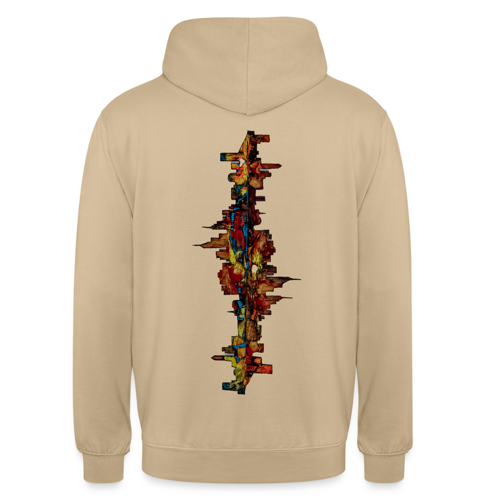 Unisex Hoodie Frankfurter Skyline Backprint - Beige