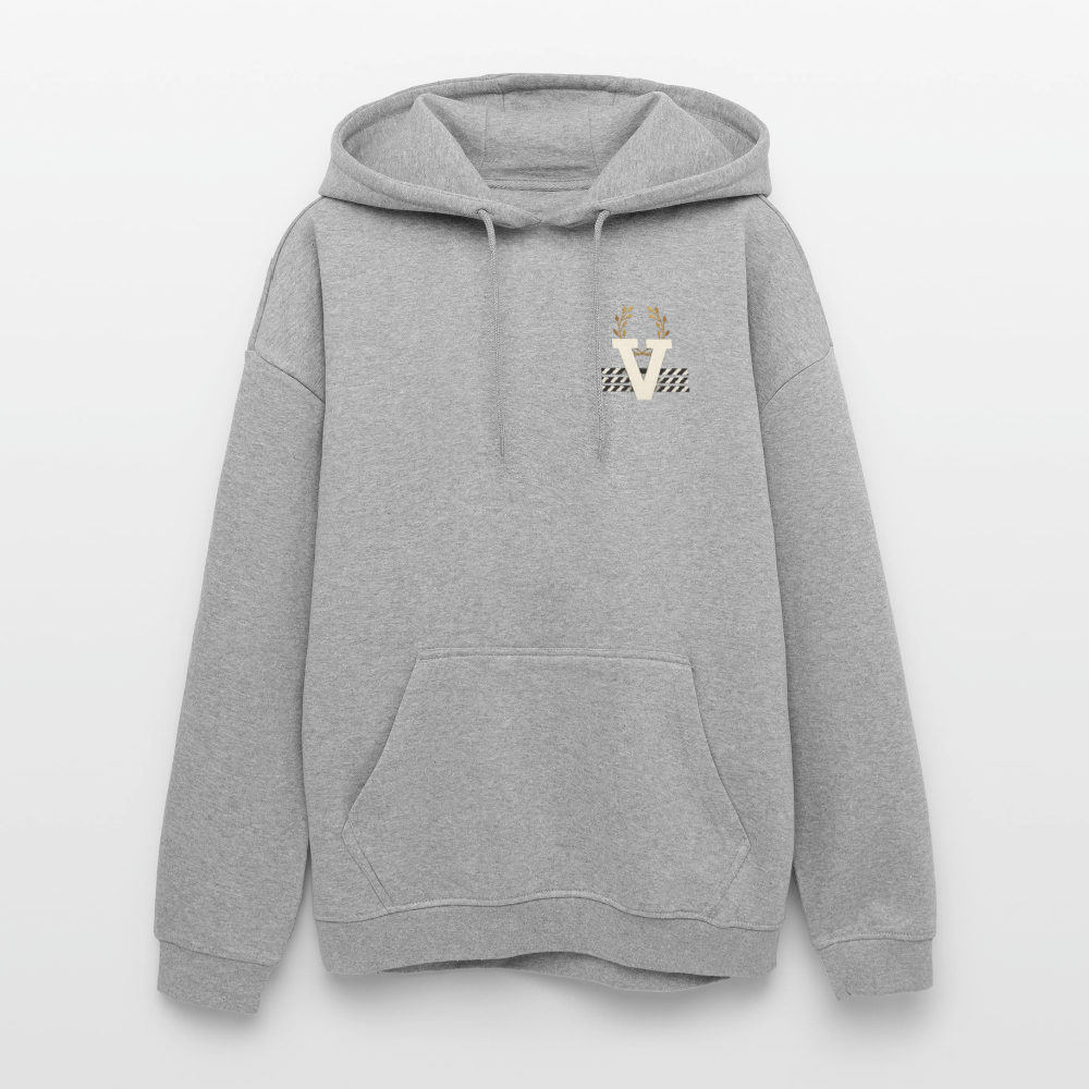 Oversized Unisex Hoodie Torro Backprint - Grau meliert