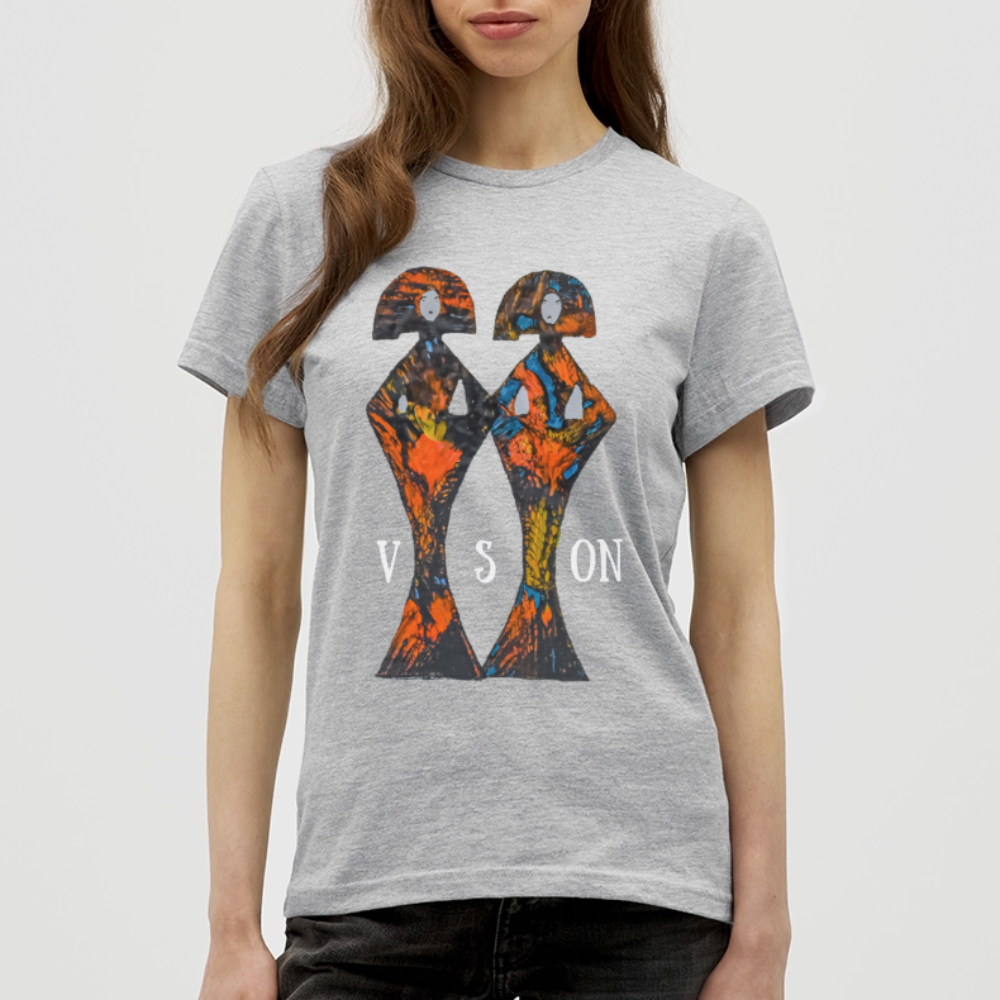 Frauen T-Shirt Geishas - Grau meliert