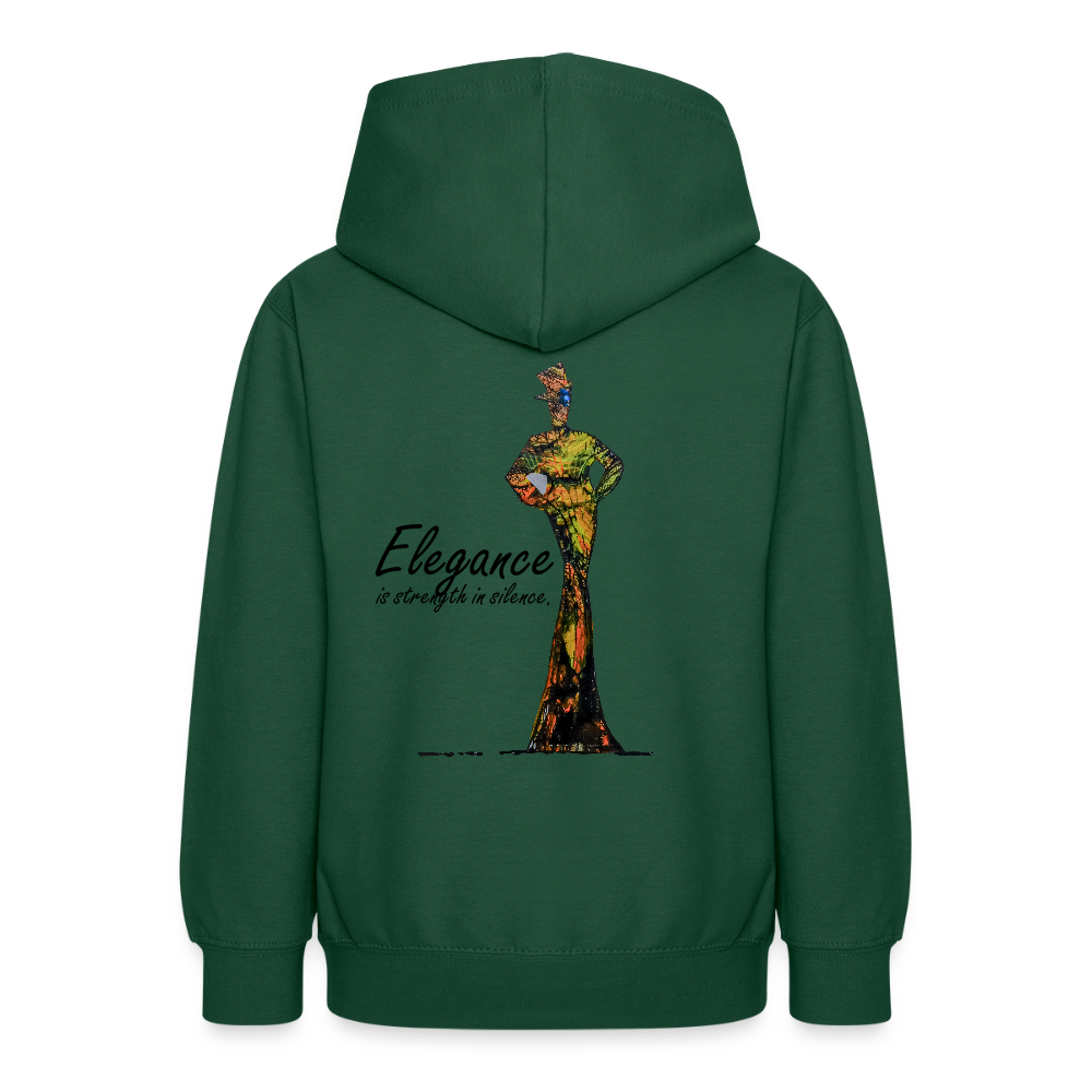 Teenager Hoodie Elegance Backprint - Flaschengrün