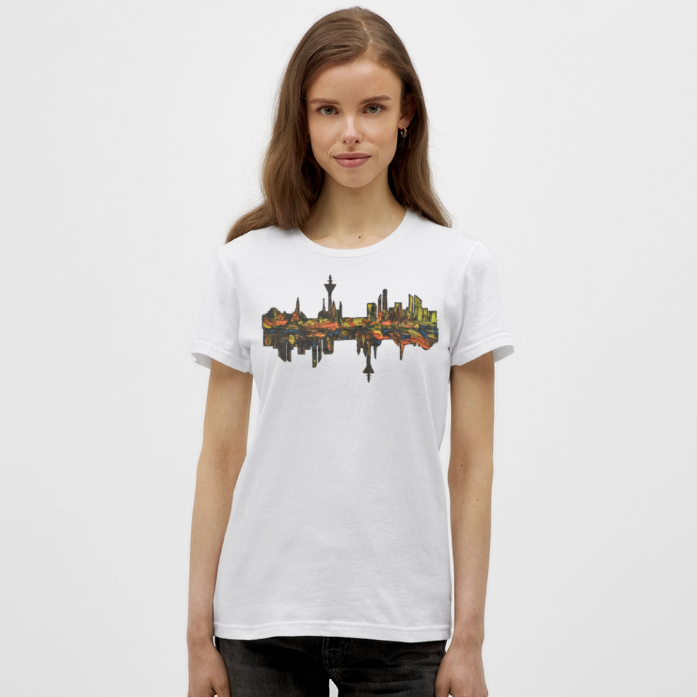 Frauen T-Shirt Düsseldorfer Skyline V.3 - Weiß