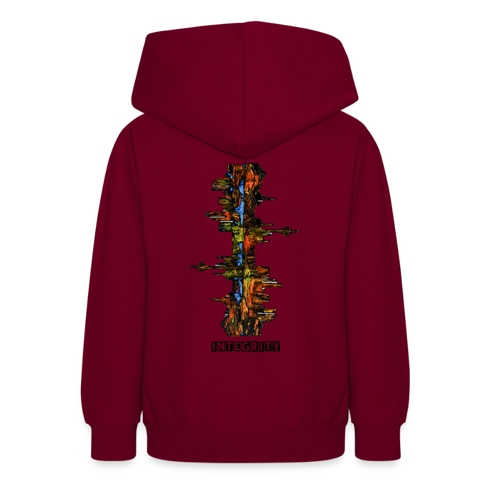 Teenager Hoodie Düsseldorfer Skyline Backprint - Bordeaux