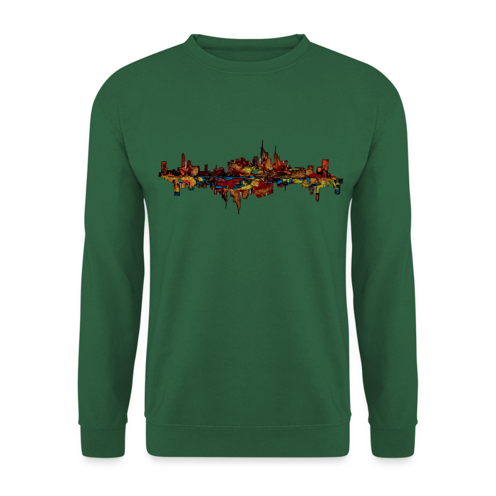 Unisex Pulli Frankfurter Skyline Backprint - Grün