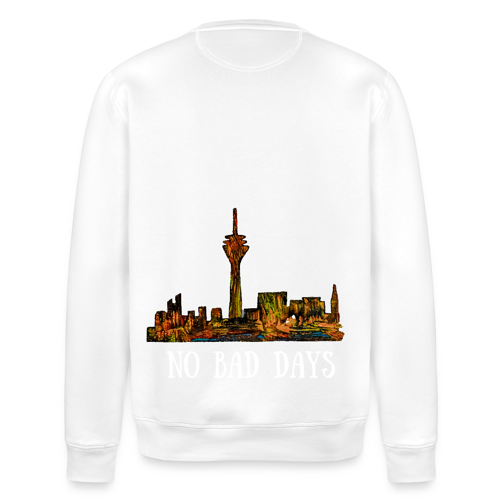 Unisex Bio Pulli Düsseldorfer Skyline Backprint - Weiß