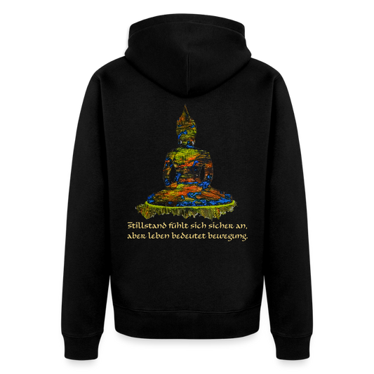 Männer Kapuzenjacke Buddha Backprint - Schwarz