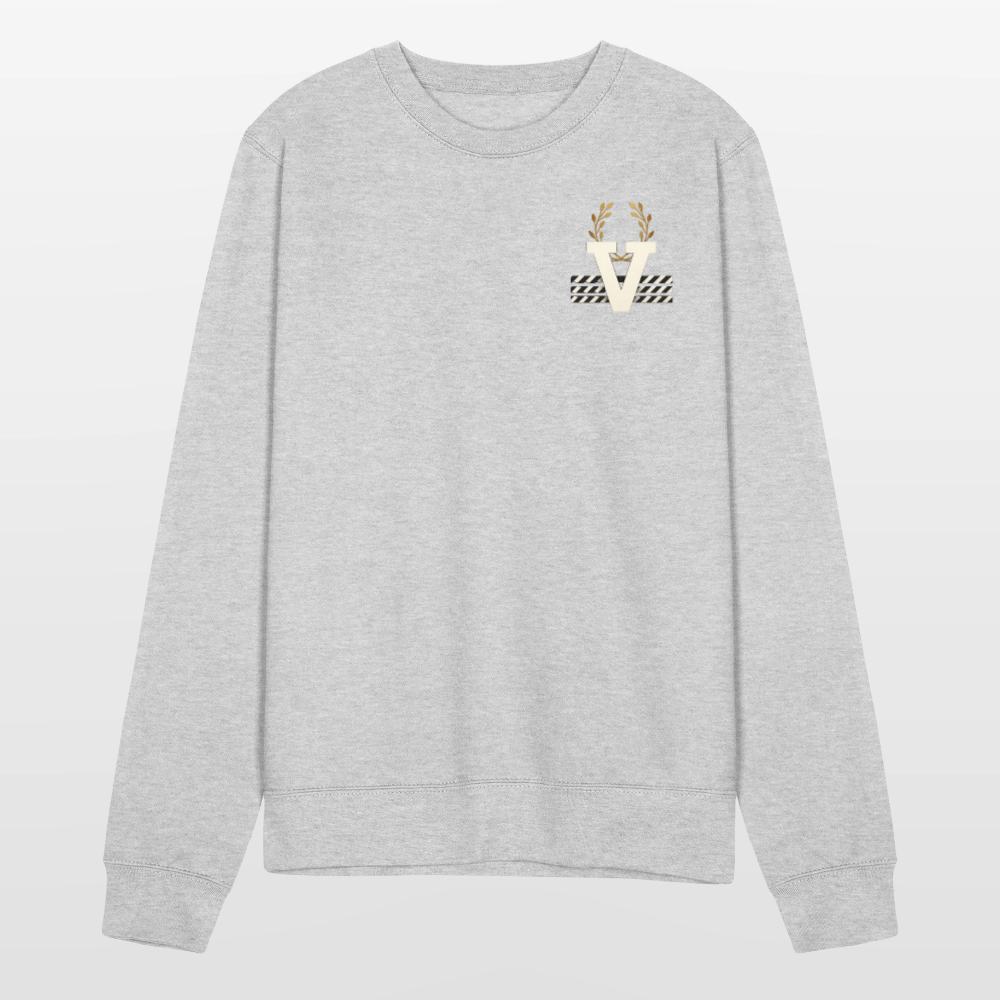 Unisex Pulli Buddha Backprint - Weißgrau meliert