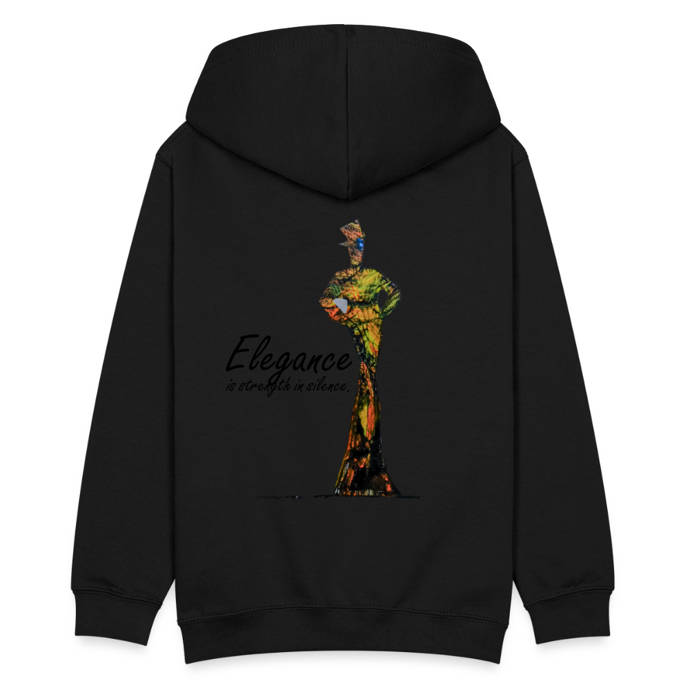 Teenager Hoodie Elegance Backprint - Schwarz