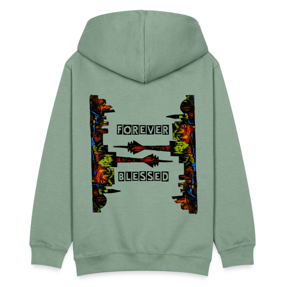 Teenger Hoodie Düsseldorfer Skyline Backprint - Graugrün