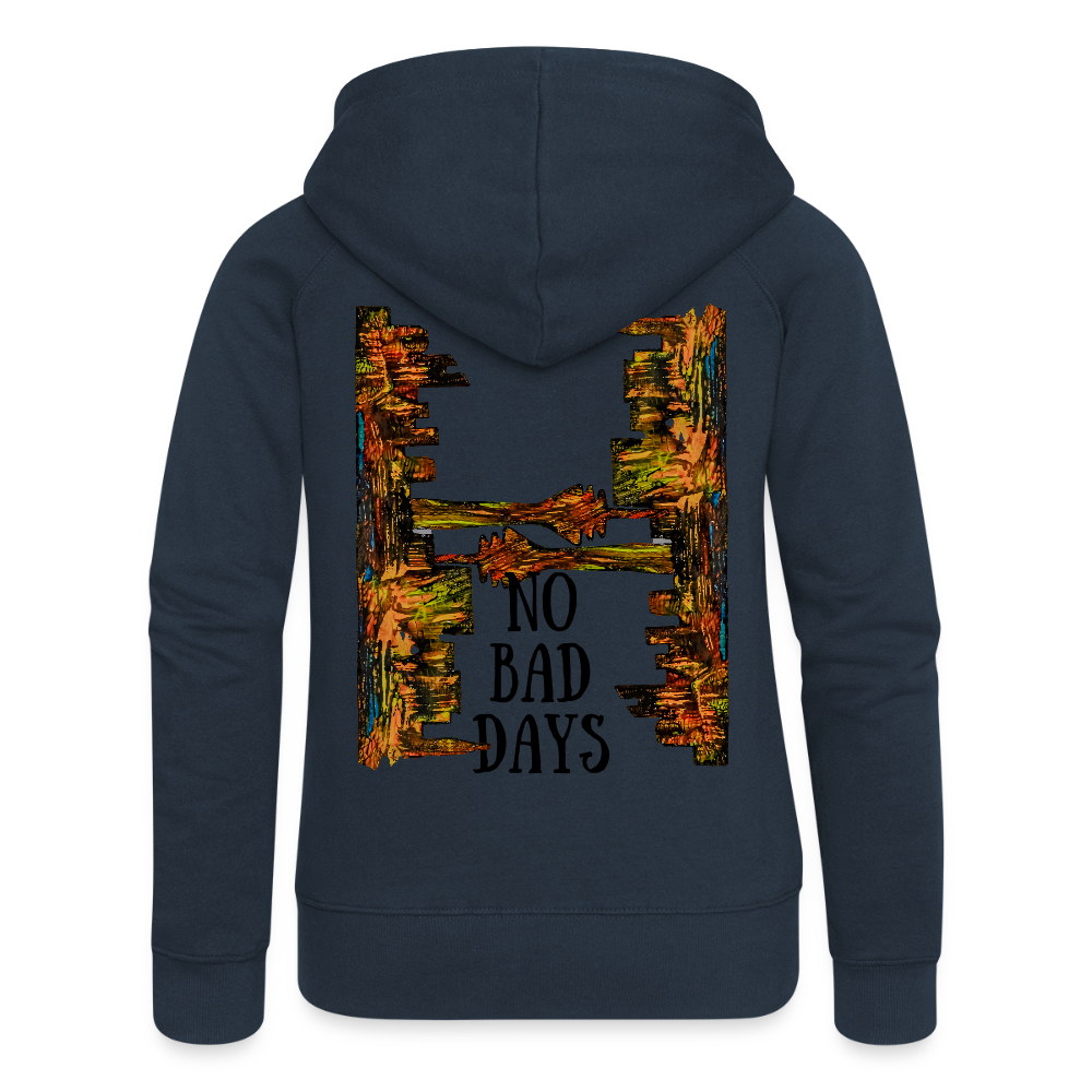 Frauen Kapuzenjacke Düsseldorfer Skyline Backprint - Navy