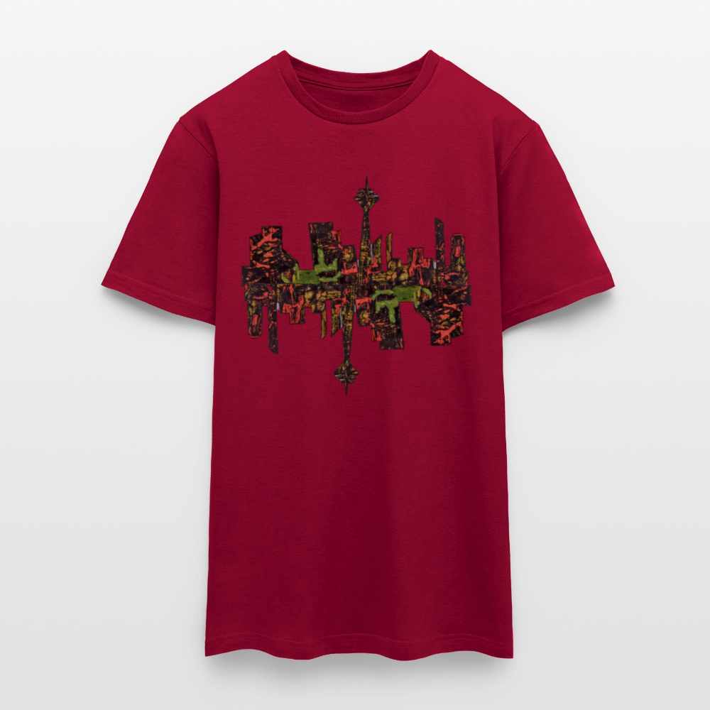 Männer T-Shirt Düsseldorfer Skyline V.9 - Ziegelrot