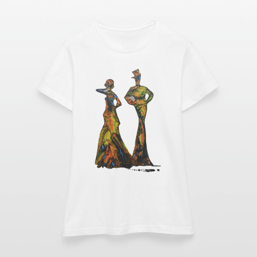 Frauen T-Shirt Zylinder und Stella - Weiß