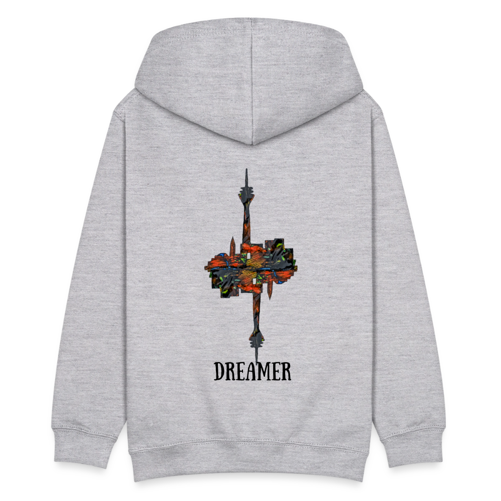 Teenager Hoodie Düsseldorferskyline Backprint - Hellgrau meliert