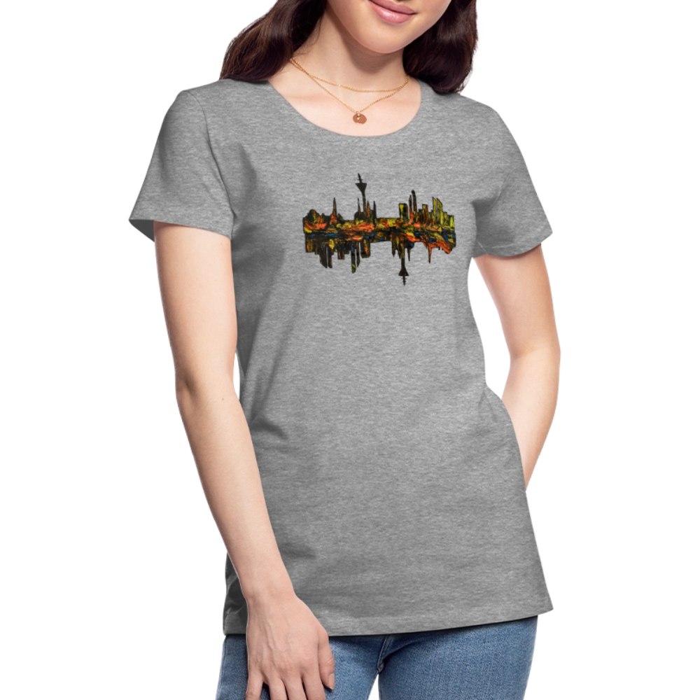 Frauen Premium T-Shirt Düsseldorfer Skyline V.3 - Grau meliert