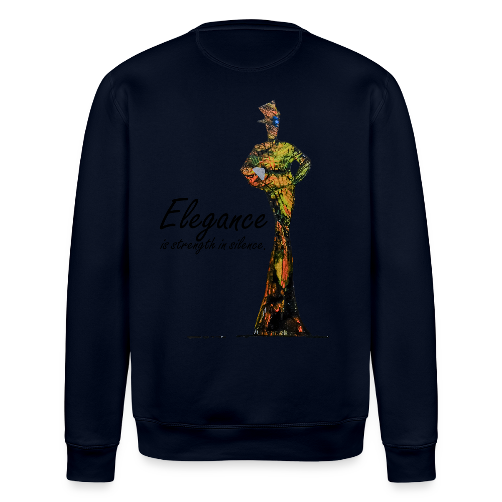 Unisex Bio Pullover Elegance Backprint - Navy