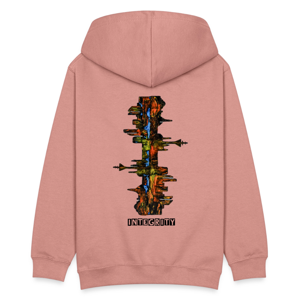 Teenager Hoodie Düsseldorfer Skyline Backprint - Altrosa