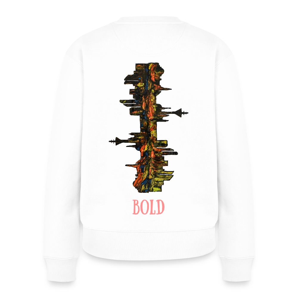 Frauen Pulli Düsseldorfer Skyline Backprint - Weiß