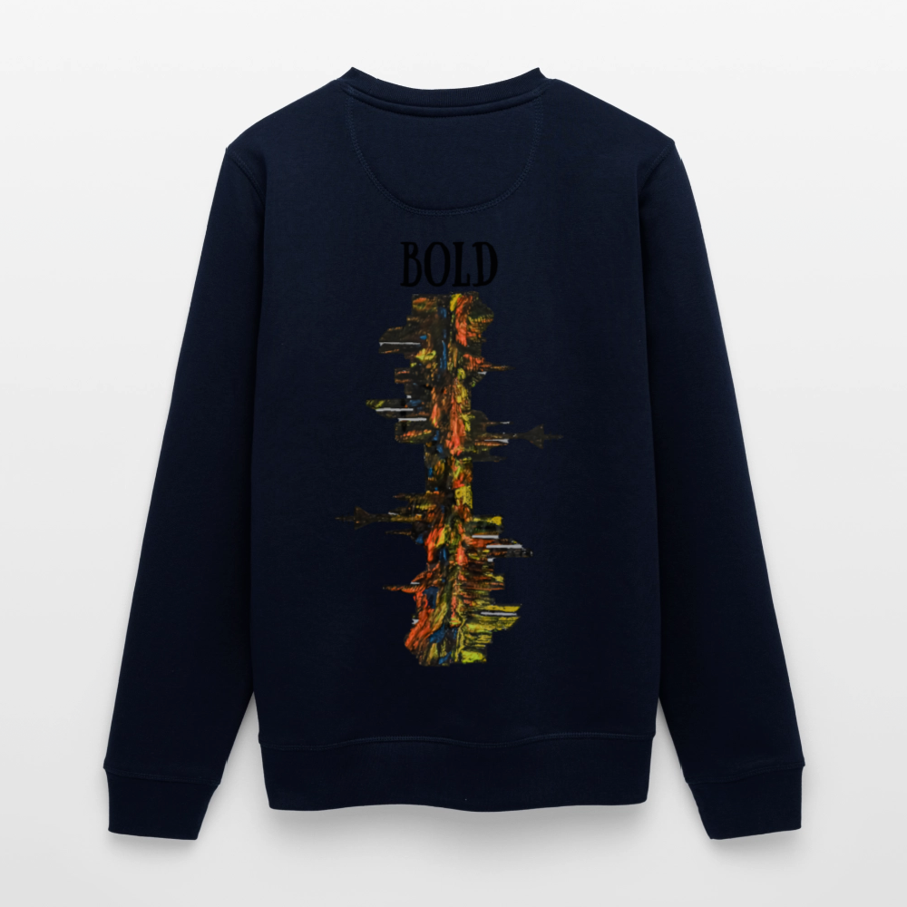 Unisex Bio Pulli Düsseldorfer Skyline Backprint - Navy