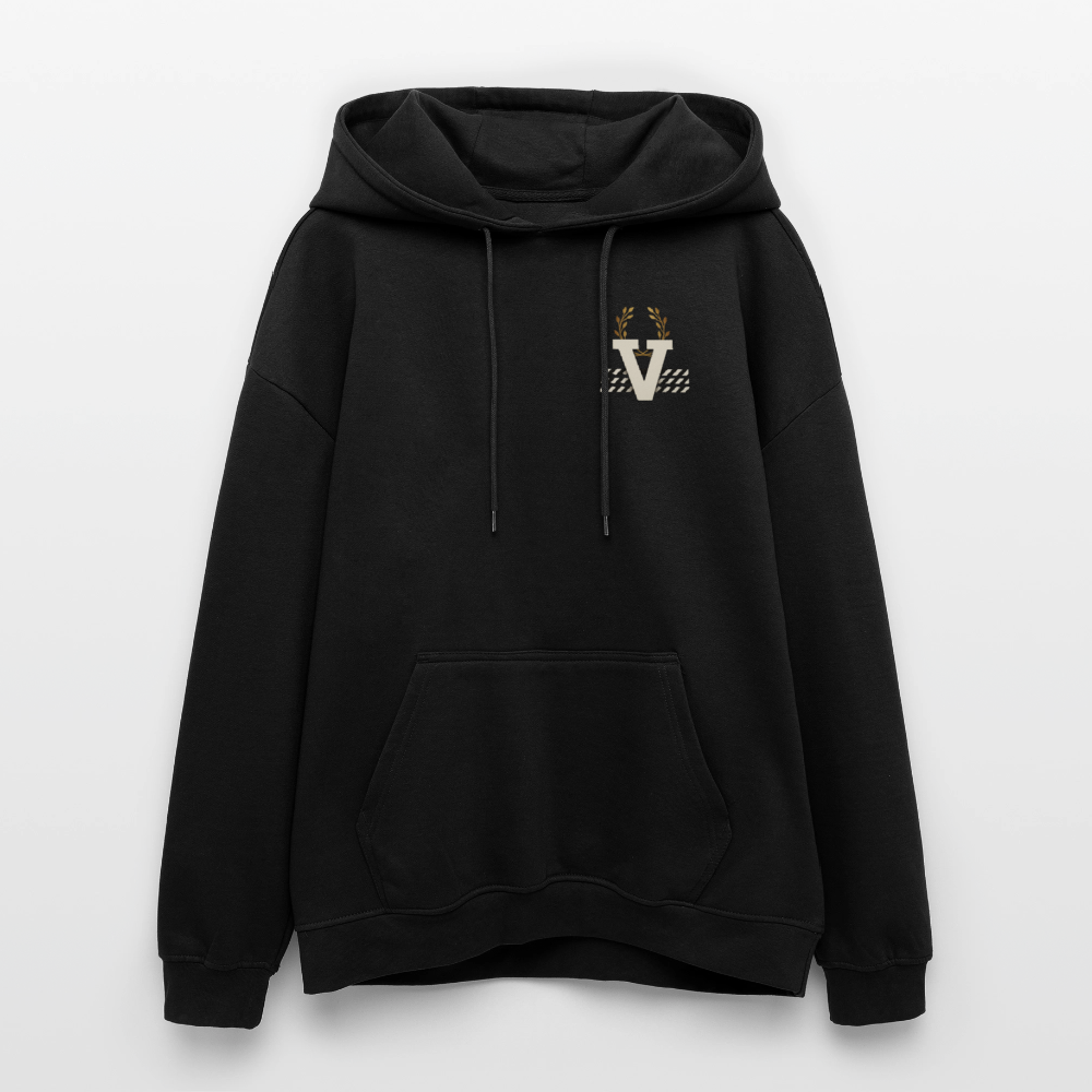 Oversized Unisex Hoodie Düsseldorfer Skyline Backprint - Schwarz