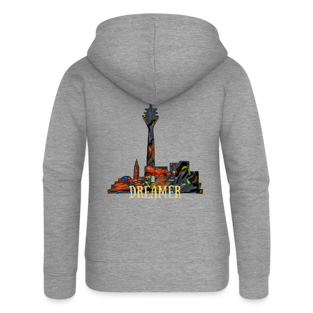 Frauen Kapuzenjacke Düsseldorferskyline Backprint - Grau meliert