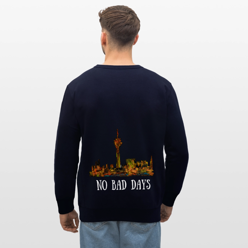 Unisex Bio Pulli Düsseldorfer Skyline Backprint - Navy
