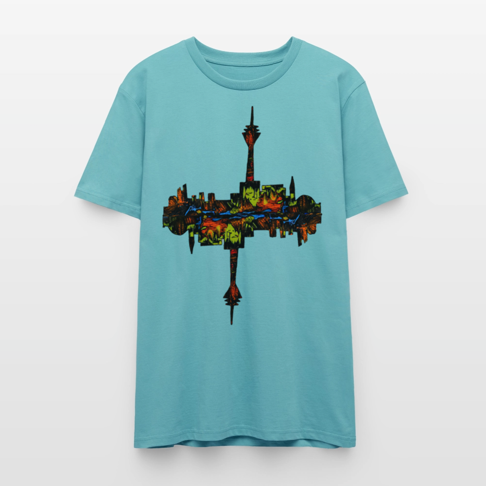 Unisex T-Shirt Düsseldorfer Skyline V.7 - Pastelltürkis