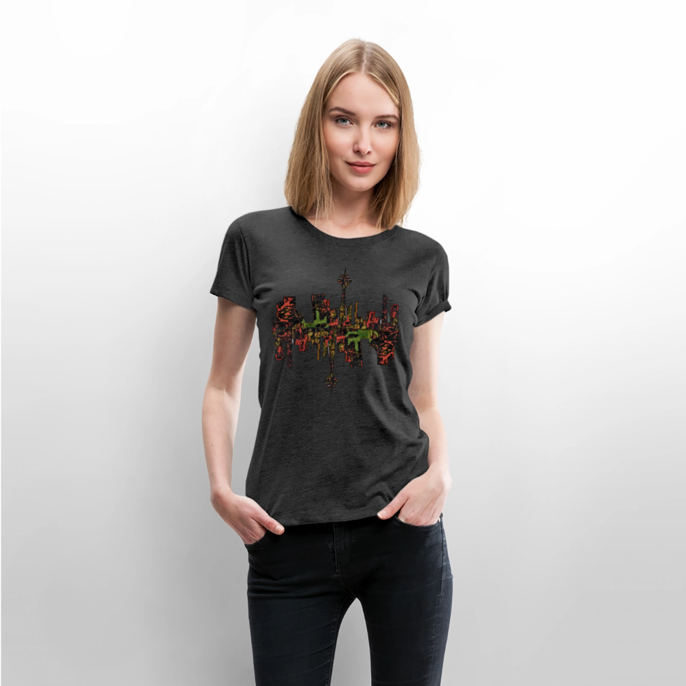 Frauen Premium T-Shirt Düsseldorfer Skyline V.9 - Anthrazit meliert