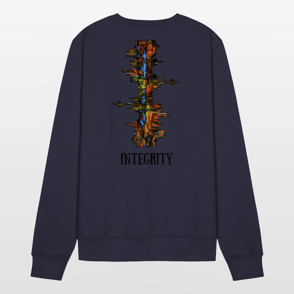 Unisex Pulli Düsseldorfer Skyline Backprint - Navy