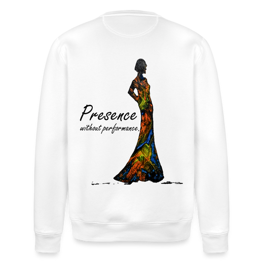 Unisex Bio Pullover Presence Backprint - Weiß