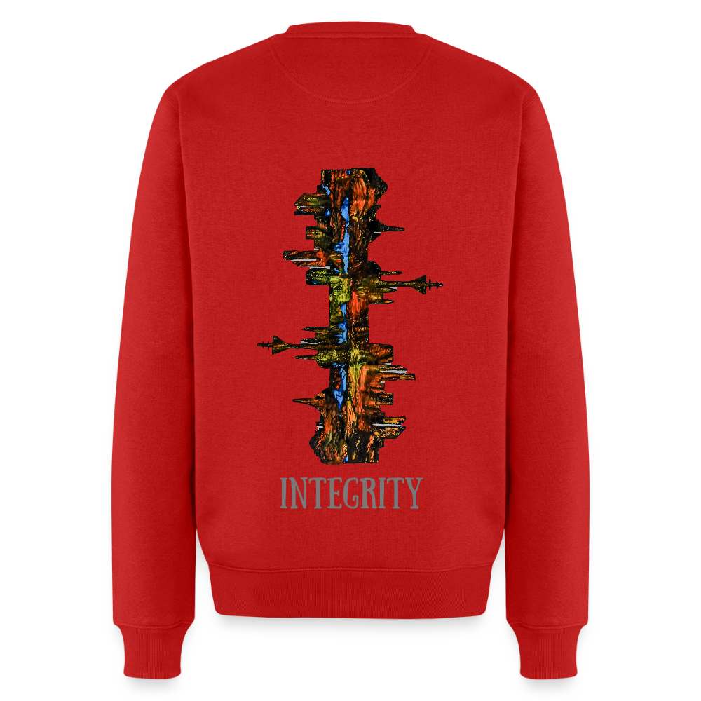 Männer Pulli Düsseldorfer Skyline Backprint - Rot