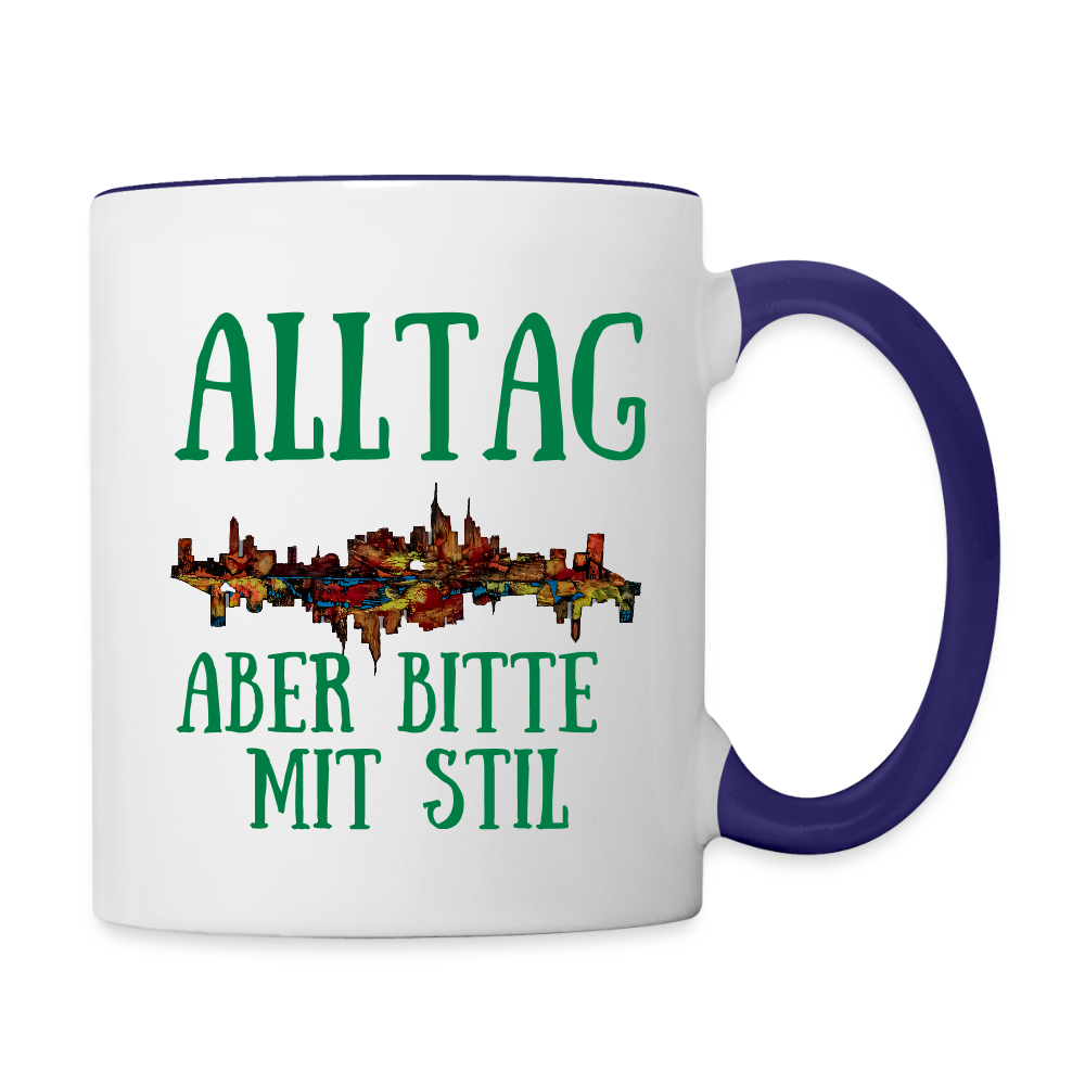 Tasse - Weiß/Kobaltblau