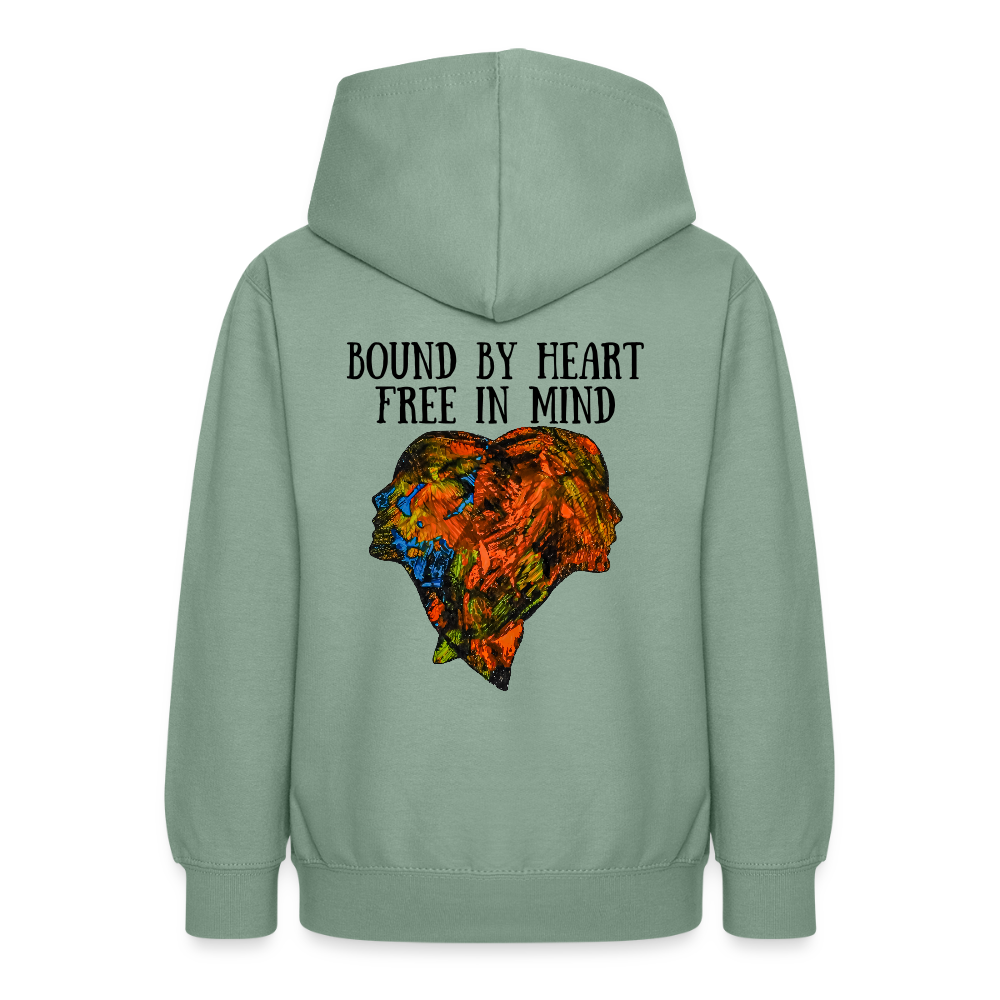 Teenager Hoodie Espejo Backprint - Graugrün