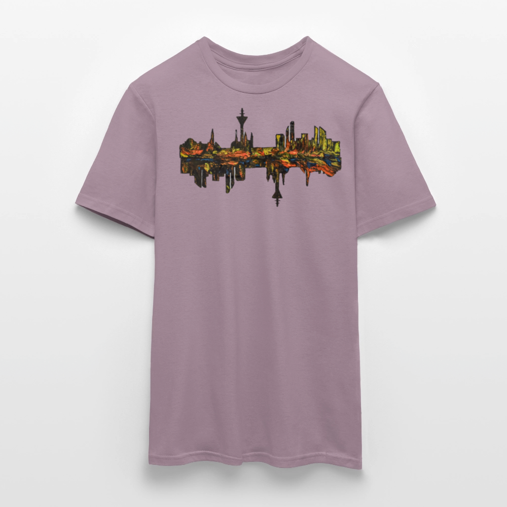 Männer T-Shirt Düsseldorfer Skyline V.3 - Lilagrau